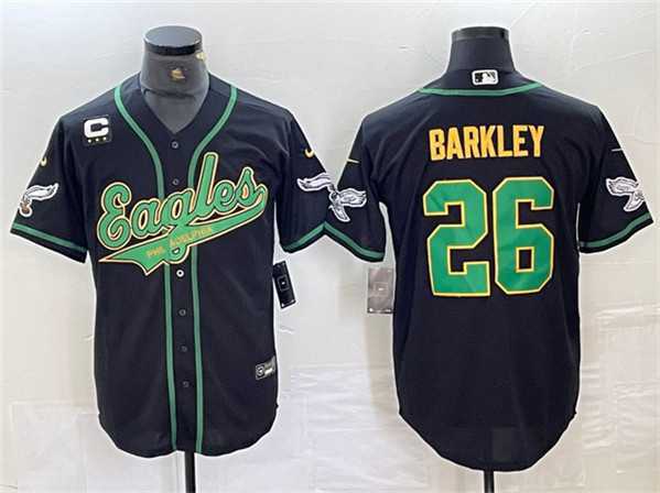 Men's Philadelphia Eagles #26 Saquon Barkley Black Gold With 3-star C Patch Cool Base Baseball Stitched Jersey,We sell and wholesale Men's Philadelphia Eagles #26 Saquon Barkley Black Gold With 3-star C Patch Cool Base Baseball Stitched Jersey on line form chian!